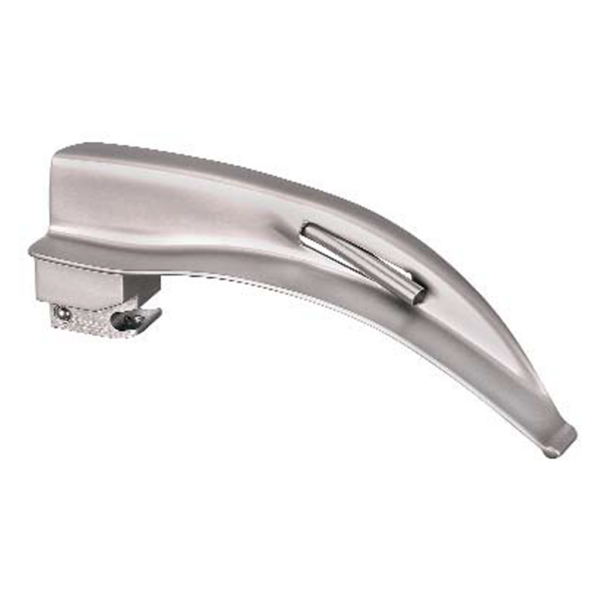 McIntosh lefthand model fiber optic laryngoscope satin finish with interchangeable light guide blade