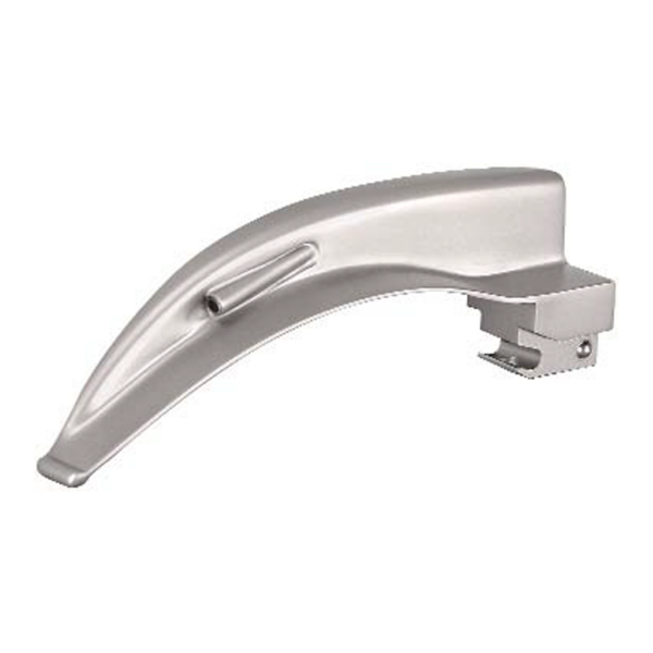 McIntosh Fiber optic laryngoscope satin finish with integrated light guide blade