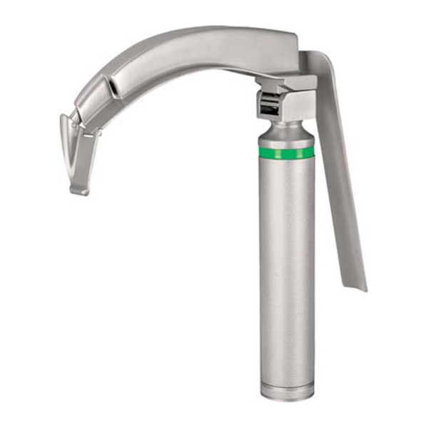 Set McIntosh (McCOY) flexible Fiber optic laryngoscope satin finish 150mm blade fig.5 with medium handle