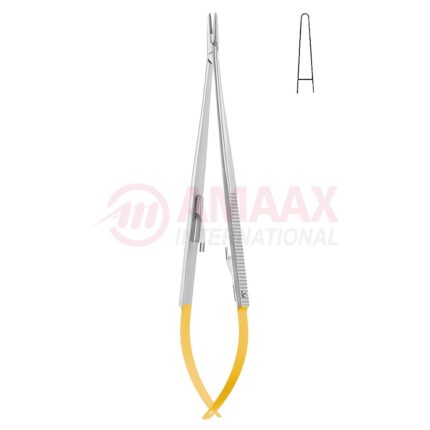 Castroviejo Jacobson Micro Needle Holder Tc With Catch Straight Smooth Jaw