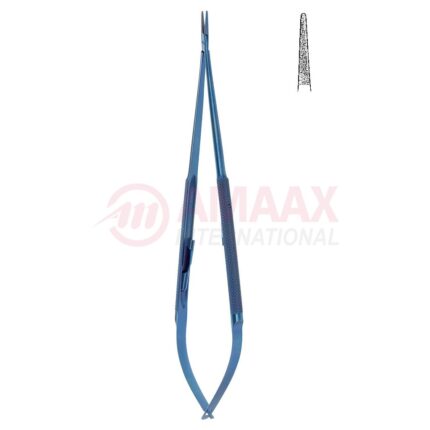Micro Needle Holder Titanium With Catch Straight Dimond Coated Jaw