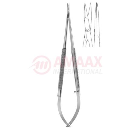Toledo spring type micro vascular scissors round straight