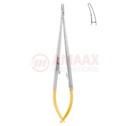 Castroviejo-jacobson-micro-needle-holder-tc-With-catch-curved-smooth-jaw
