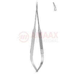 Micro-needle-holder-flat-handle-curved-dimond-coated-jaw