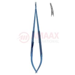 Micro-needle-holder-titanium-with-catch-curved-dimond-coated-jaw