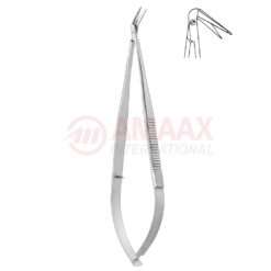 Toledo-spring-type-vascular-micro-scissors-sharp-flat-125-1-blade-buttoned