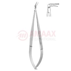 Toledo-spring-type-vascular-micro-scissors-sharp-flat-90-1-blade-buttoned