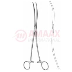 Bozemann Uterine Dressing Forceps, S-Shaped, Curved, 25.5cm, Jaw With Longitudinal Groove