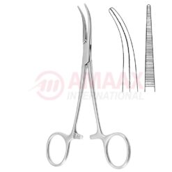 Dandy Hemostatic Forceps Serrated Laterally Curved