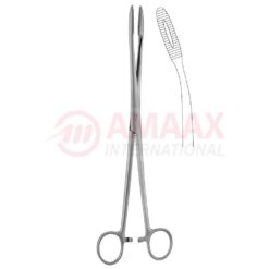 Gross Maier Dressing Forceps Curved With Ratchet, Flat