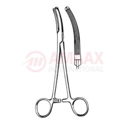 Long Forceps Curved 1x2 Teeth Serrated 19cm