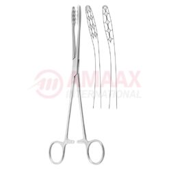 Ulrich Cotton Swab Forceps With Ratchet Curved