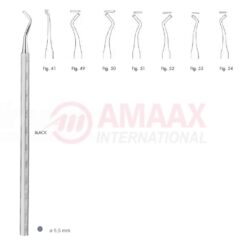 Black Cutting Instrument Single End With Octagonal Handle Fig.41-54