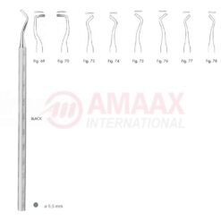 Black Cutting Instrument Single End With Octagonal Handle Fig.69-78