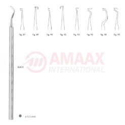 Black Cutting Instrument Single End With Octagonal Handle Fig.87-99