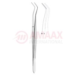 Flagg Dental Tweezer No. 3, 16cm (6 1/4"), Angled, Narrow