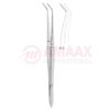 Flagg Dental Tweezer No. 3, 16cm (6 1/4"), Angled, Narrow, Smooth Handle With Recess
