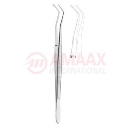 Flagg Dental Tweezer No. 4, 16cm (6 1/4"), Angled, Narrow