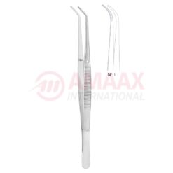 London-College Dental Tweezer No. 1, 15cm (6"), Curved, Diamond Coated Jaws