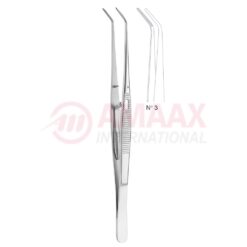London-College Dental Tweezer No. 3, 15cm (6"), Angled, With Lock