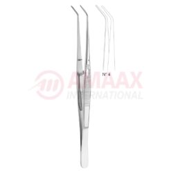 London-College Dental Tweezer No. 4, 15cm (6"), Angled, With Lock