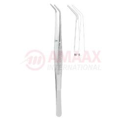 London-College Dental Tweezer No. 5, 15cm (6"), Angled