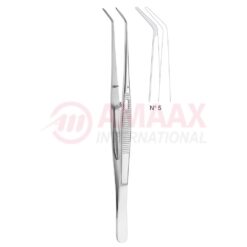 London-College Dental Tweezer No. 5, 15cm (6"), Angled, With Lock