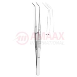 London-College Dental Tweezer No. 6, 15cm (6"), Angled, With Lock