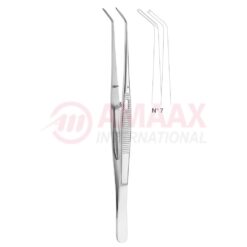 London-College Dental Tweezer No. 7, 15cm (6"), Angled, With Lock