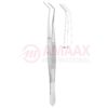 Meriam Dental Tweezer No. 1, 16cm (6 1/4"), Angled, Diamond Coated Jaws