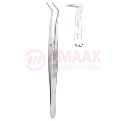 Meriam Dental Tweezer Fig.7, 16cm (6 1/4"), Angled