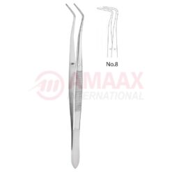 Meriam Dental Tweezer Fig.8, 16cm (6 1/4"), Angled