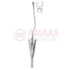 Applying Forceps for YASARGIL Clip, STANDARD, 70mm Bayonet, Shaft, Jaw Fixed, Round Handle