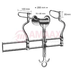 BALFOUR Abdominal Retractor 25cm/9?" Lateral Blades 100x35mm, Center Blade 70x85mm, Spreading 250mm