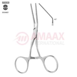 CASTANEDA Clamp 45 Degree 12 cm Jaw 48mm DeBakey Teeth, Graduated Jaw
