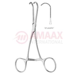 CASTANEDA Neonatal and Pediatric Clamp 12cm (4 3/4"), Fig.2, Curved, Very Delicate