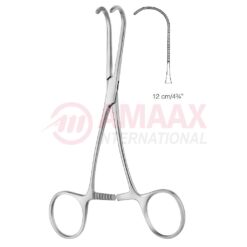 CASTANEDA Neonatal and Pediatric Clamp 12cm (4 3/4"), Fig.4, Curved, Very Delicate