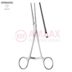 COOLEY ATRAUMATIC Patent-Ductus Clamp, Angled, 170 mm (6 3/4"), Toothing COOLEY, Jaw Length: 52 mm, For Pediatrics