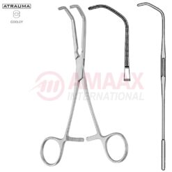 COOLEY-BECK ATRAUMATIC Vascular Clamp, Angled, 50 Degree, 170 mm (6 3/4"), Toothing COOLEY, Jaw Length: 56 mm, Width: 36 mm, For Pediatrics