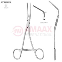 COOLEY ATRAUMATIC Vascular Clamp, Angled, 60 Degree, 160 mm (6 1/4"), Toothing COOLEY, Jaw Length: 35 mm, For Pediatrics