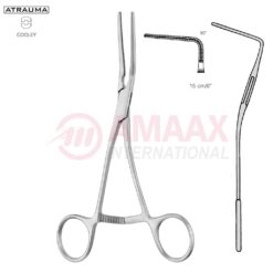 COOLEY ATRAUMATIC Vascular Clamp, Angled, 90 Degree, 150 mm (6"), Toothing COOLEY, Jaw Length: 37 mm, For Pediatrics