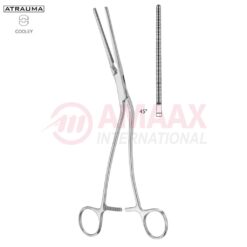 COOLEY Atraumatic Clamp, Straight, 45 Degree Angled Downwards Shanks