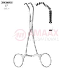 SATINSKY ATRAUMATIC Vascular Clamp, Angled, 60 Degree, 140 mm (5 1/2"), Toothing COOLEY, Jaw Length: 21 mm