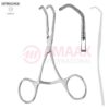 COOLEY ATRAUMATIC Vascular Clamp, Angled, 50 Degree, 115 mm (4 1/2"), Toothing COOLEY, Jaw Length: 50 mm, Width: 12 mm
