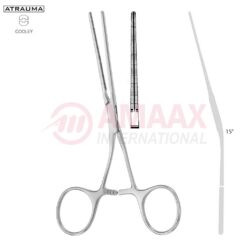 COOLEY ATRAUMATIC Vascular Clamp, Angled, 15 Degree, 125 mm (5"), Toothing COOLEY, Jaw Length: 50 mm