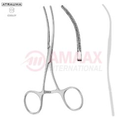 COOLEY ATRAUMATIC Bulldog Clamp, Curved, S-SHAPED, 125 mm (5"), Toothing COOLEY, Jaw Length: 50 mm