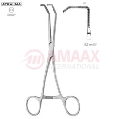 COOLEY ATRAUMATIC Vascular Clamp, Angled, 90 Degree, 160 mm (6 1/4"), Toothing COOLEY, Jaw Length: 46 mm, Width: 28 mm, For Pediatrics