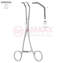 COOLEY ATRAUMATIC Vascular Clamp, Angled, 60 Degree, 170 mm (6 3/4"), Toothing COOLEY, Jaw Length: 56 mm, Width: 36 mm, For Pediatrics