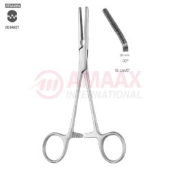 DARDIK Atraumatic Multi-Purpose Vascular Clamp 15cm (6"), 30 Degree Angled, Jaw Length 30,0mm, 2x3 Teeth