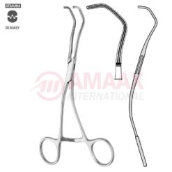 COOLEY Aorta ATRAUMATIC Vascular Clamp, Angled, 42 Degree, 160 mm (6 1/4"), Toothing DeBakey, Width: 24 mm, For Pediatrics
